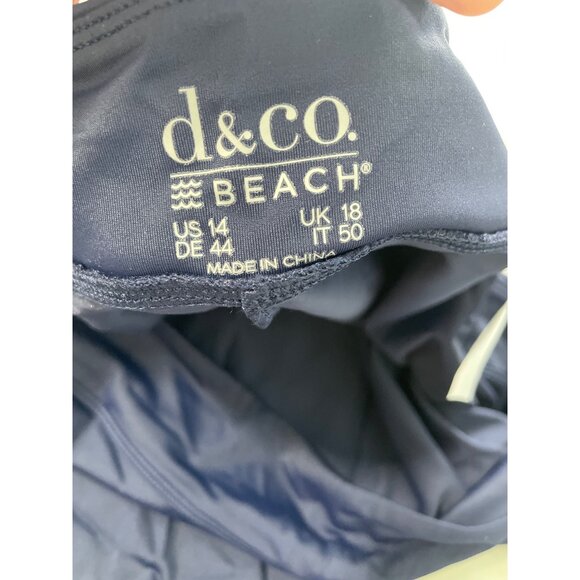 Denim and Co Beach Bike Short Tankini Mastectomy Friendly Sz 14 Blue Coral Swim - Picture 7 of 11